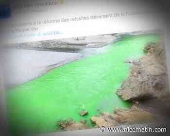 Des opposants à la réforme des retraites déversent un liquide fluorescent dans le fleuve Var