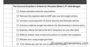 Concord Coalition Releases Criteria for Assessing President Biden's Proposed FY 2024 Federal Budget