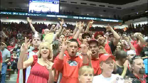 4-legged Lobo men's basketball fan showing support in Vegas