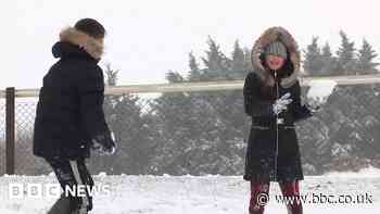 Hampshire: Sledging and snowballs as families enjoy the snow