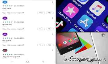 Apple's App Store and the Google Play store are both flooded with fake reviews