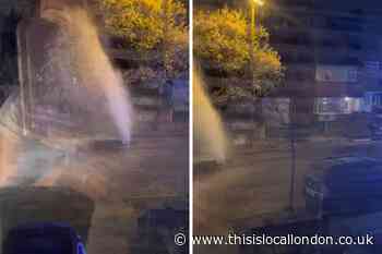 Video shows water pipe burst in Highmead Plumstead