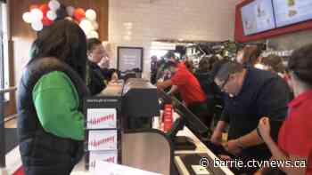 Hundreds line up for Chick-Fil-A grand opening in Barrie