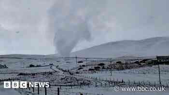 Rare 'snow tornado' spotted by Shetland crofter