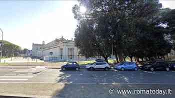 Motoseghe in azione davanti alla Basilica: San Paolo saluta lecci e pini