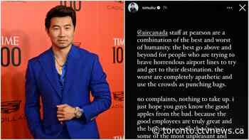 'Unpleasant and miserable': Actor Simu Liu slams Air Canada staff at Pearson airport