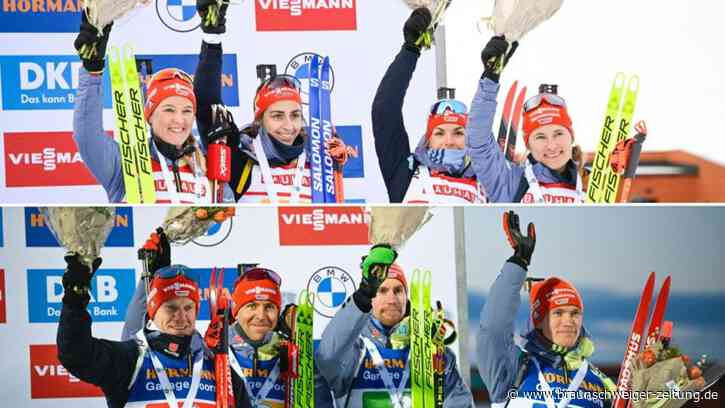 Biathlon-Staffeln zum Abschluss auf dem Podest