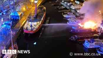 Fire crews battle boat blaze in Bristol harbour