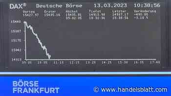 Dax aktuell: Anleger nach US-Bankenkollaps nervös – Dax fällt zeitweise unter 15.000 Punkte