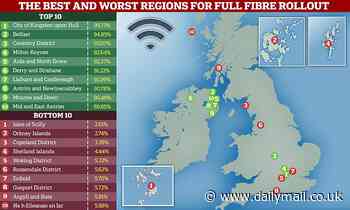How does YOUR town stack up for broadband? Report reveals the UK regions with the slowest speeds