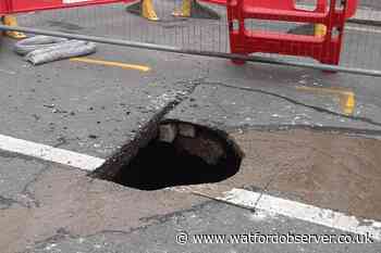 Jubilee Road shut after 'sinkhole caused by collapsed sewer'
