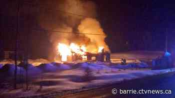 Crews battle major fire in Georgian Bay Township