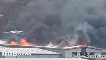 Video shows fire engulfing Andover furniture warehouse