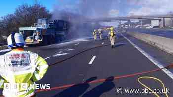 M1 motorway in South Yorkshire partially reopens after crane fire