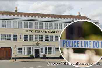 Cordon near Jack Straw’s Castle pub after man found injured