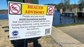 Health advisory in effect for area of Great Bridge Lock following massive sewage spill