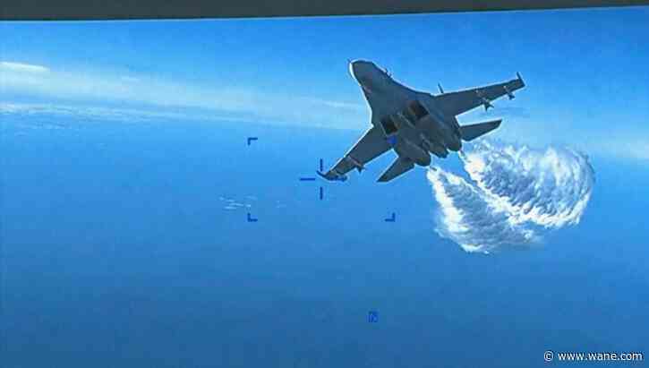 US releases video of Russian jet dumping fuel on its drone