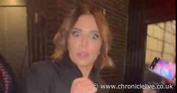 Cheryl 'startled' by fan as she gets a fright at 2:22: A Ghost Story stage door in London