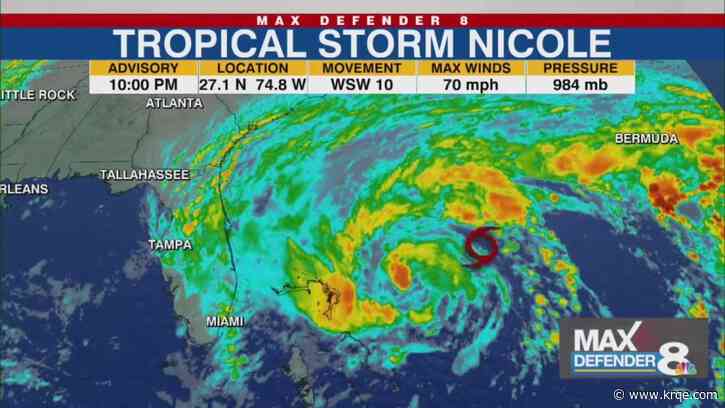 Nicole 'very near' hurricane strength, NHC says