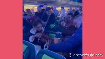 WATCH:  Irish band plays for passengers on flight from Dublin to New York
