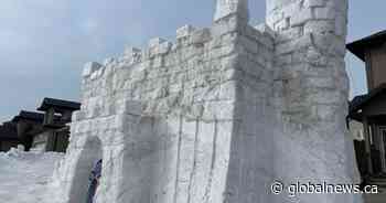 Massive snow castle brings joy to Saskatoon neighborhood kids
