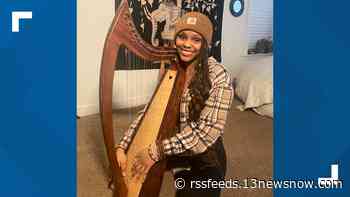 With aspirations to be a professional musician, teen girl surprised with the harp of her dreams