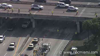 Part of 826 Westbound Closed After Truck Reportedly Hits Overpass