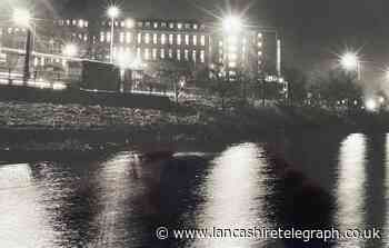 Dramatic night-time view of old Blackburn Royal Infirmary
