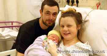 Meet gorgeous baby Hunter as Stanley couple become parents for first time on Mother's Day