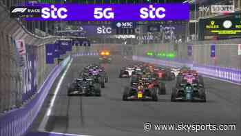 Alonso gets ahead of Perez on lights out!