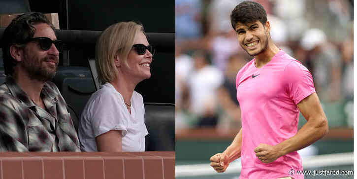 Charlize Theron Enjoys a Day in Tennis Paradise, Watches Carlos Alcaraz Win Against Friendly Rival Jannik Sinner
