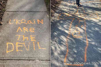 More anti-Ukraine graffiti spray painted at B.C. townhouse