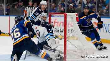 Blues' goaltending duo combine efforts for shutout victory over Jets