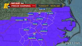 Final night of freezing overnight temperatures