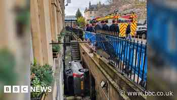 Bath: Man arrested after car wedged outside hotel