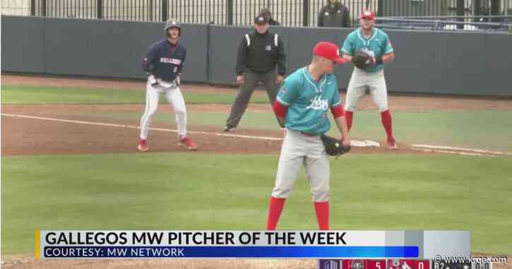 UNM junior pitcher Isaac Gallegos is the Mountain West pitcher of the week