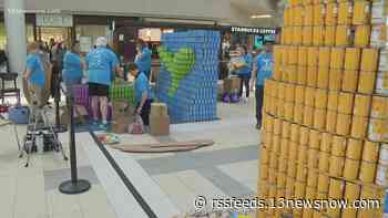 Pros design and build structures out of cans of food in Virginia Beach to benefit the local Foodbank