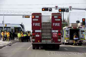 No injuries in crash involving Valley Line LRT car, semi truck: police