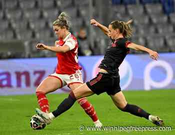 Bayern beats Arsenal 1-0 in 1st leg of Women’s CL quarters