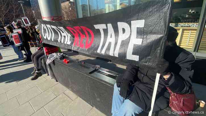 Protest takes fight over Calgary school's name to the school board's steps