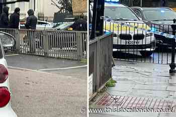 Car crashes into Islington bus stop just before rush hour