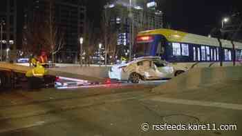 Vehicle struck by two light rail trains near U.S. Bank Stadium, 7 injured