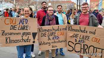 150 Demonstranten protestieren in Jena vor Stadtratssitzung für Klimaschutz