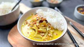 Dieses milde Weißkohl-Curry inklusive Trockenfrüchte stillt deine veganen Sehnsüchte