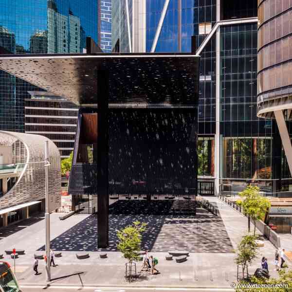 Giant canopy shelters Sydney Plaza by Adjaye Associates and Daniel Boyd