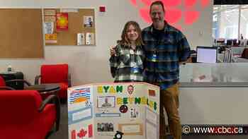 Her Grade 6 class was asked to do a project about a great Canadian. So she picked Ryan Reynolds