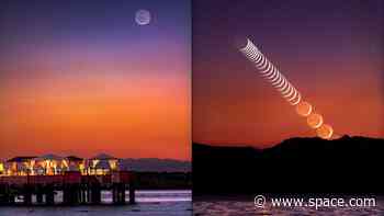 New moon glows with 'Earthshine' in incredible time-lapse photo series