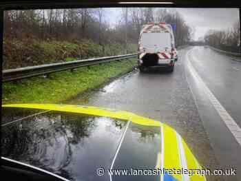 Disqualified driver behind wheel of van on false plates