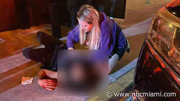 Surveillance Video Shows Texas Nurse Helping Wounded Man While on Miami Beach Vacation