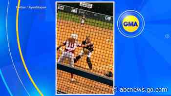 WATCH:  Softball player scores in trick play